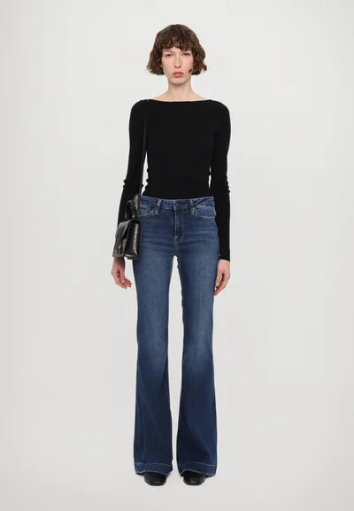 Jeans vita alta flare