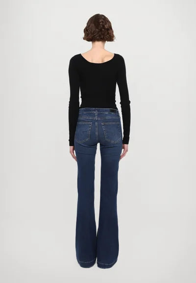 Jeans vita alta flare