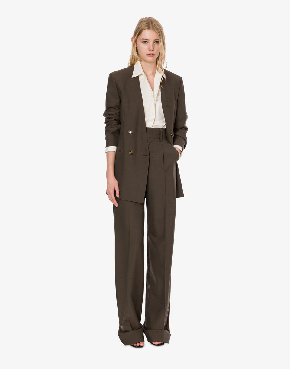 Pantalone ampio in fresco di misto lana