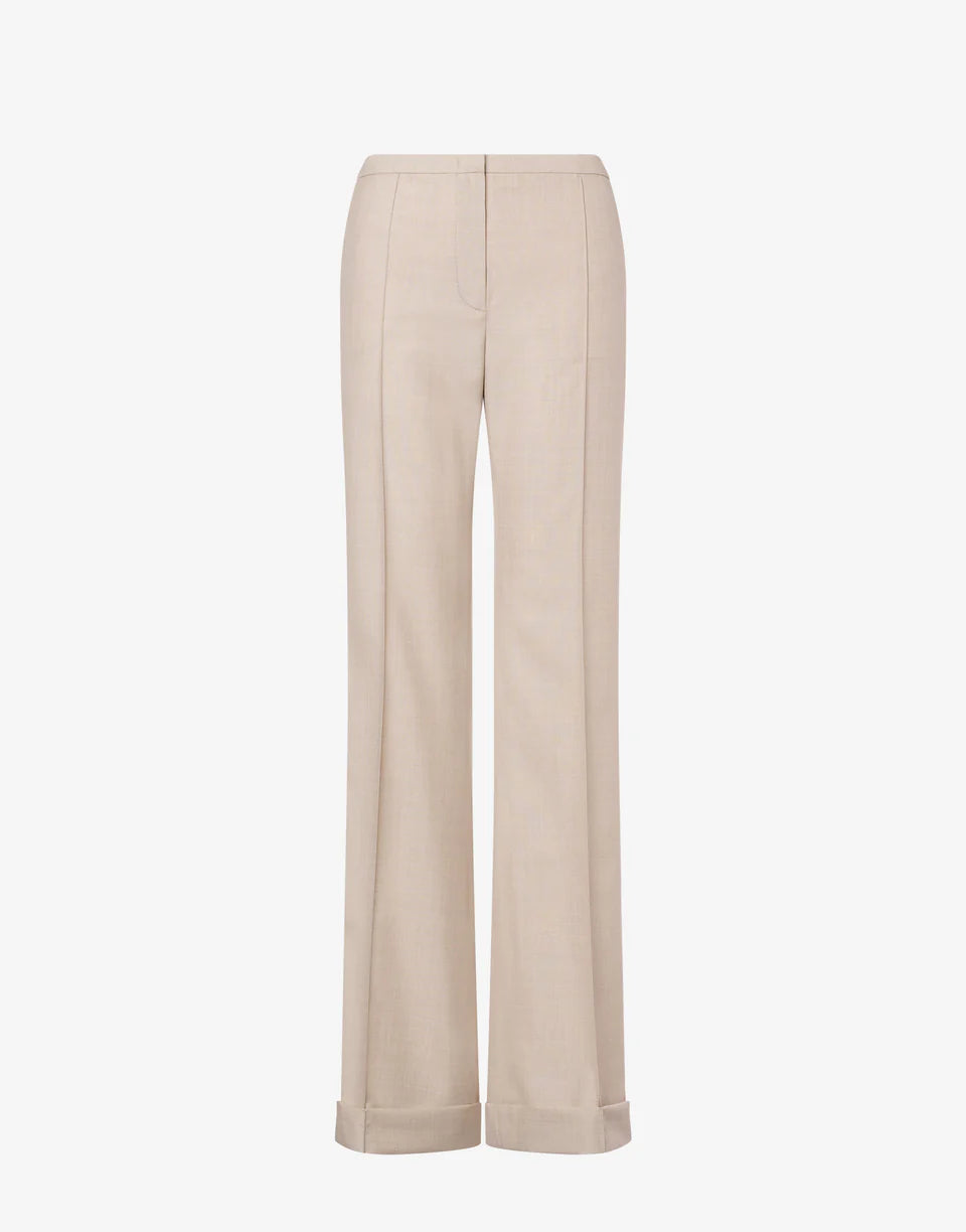 Pantalone a vita bassa in fresco misto lana