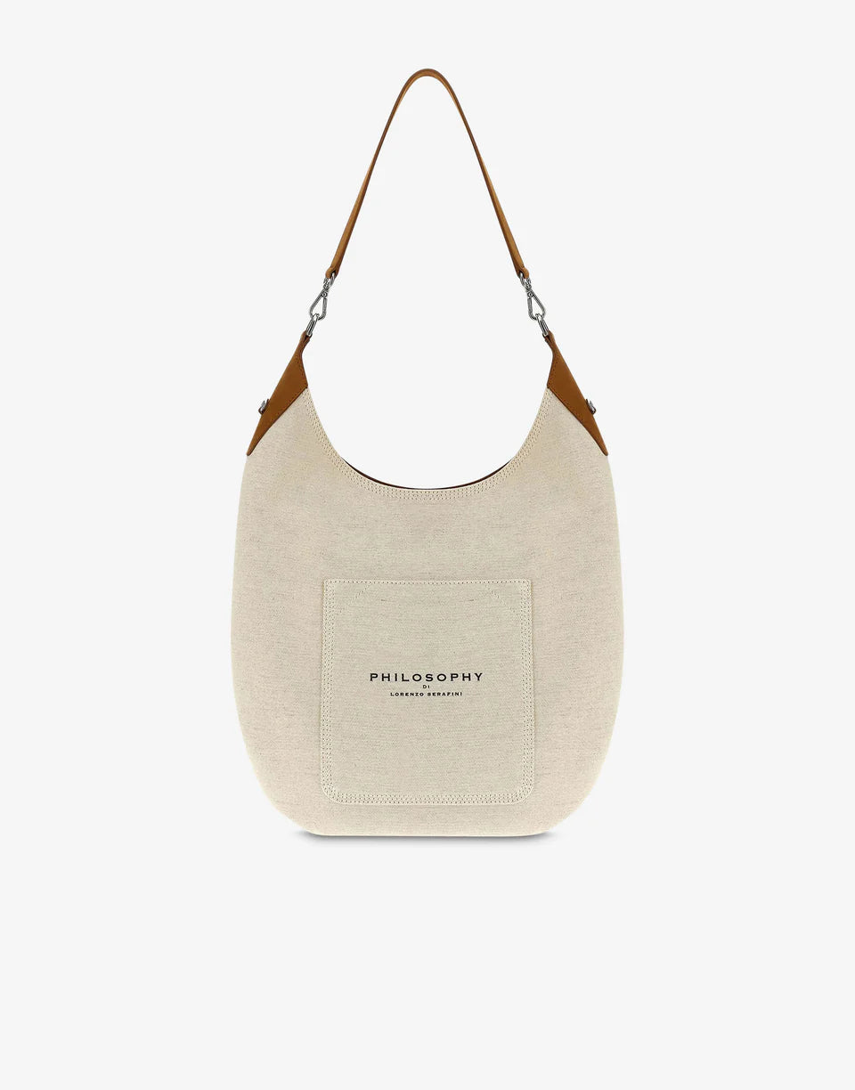 Borsa con dettagli in pelle scamosciata