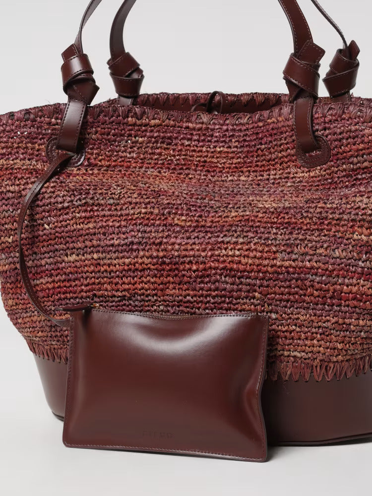 Borsa Squillo Staud in rafia e pelle