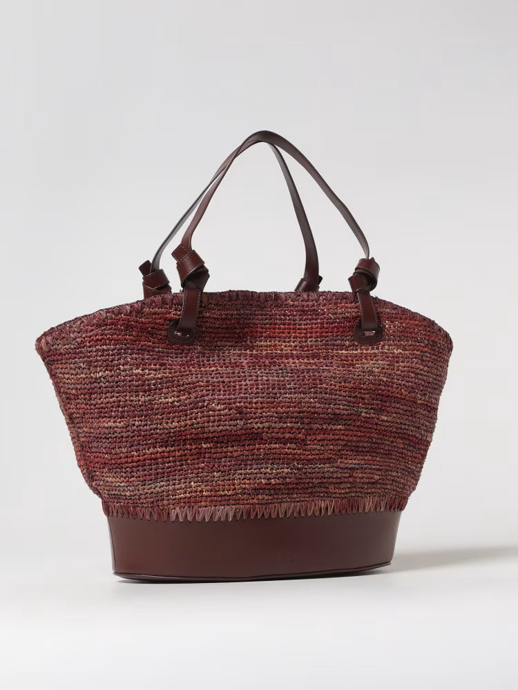 Borsa Squillo Staud in rafia e pelle