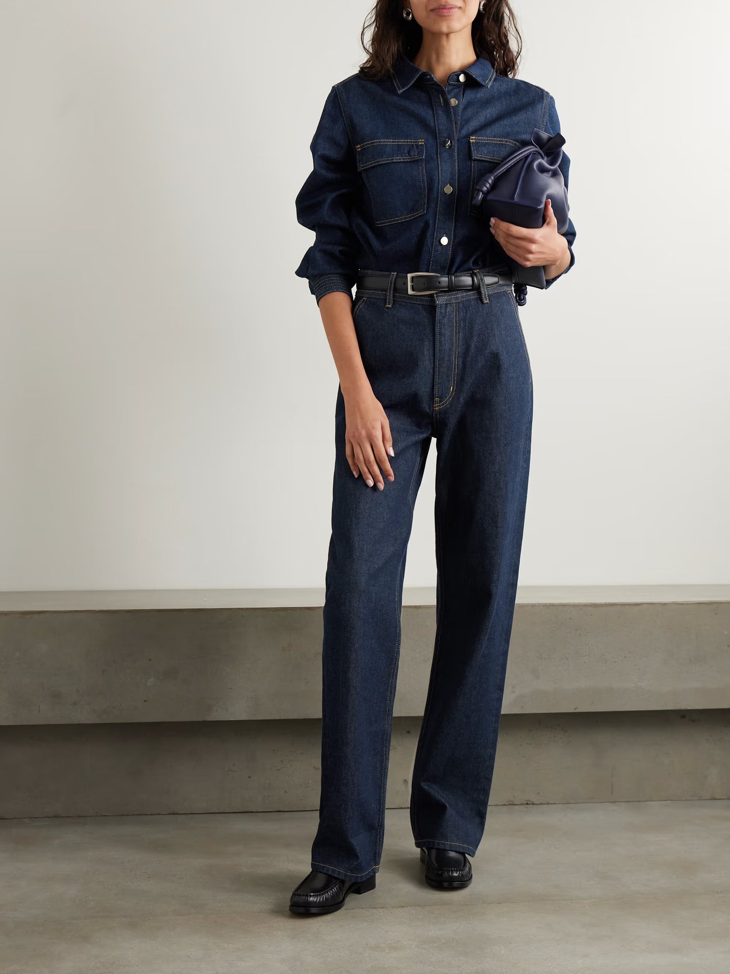 Camicia in denim biologico con impunture The Trapunto