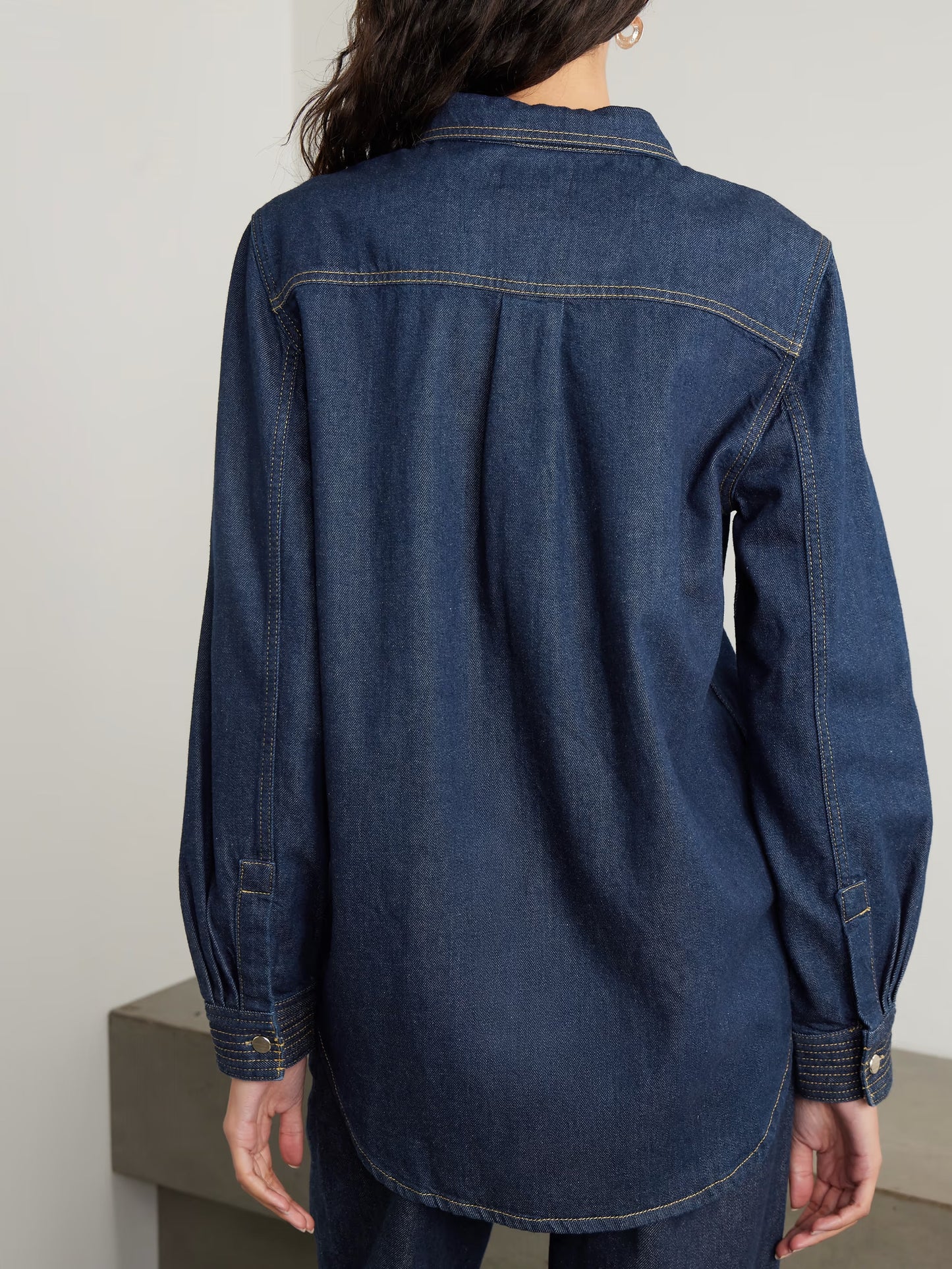Camicia in denim biologico con impunture The Trapunto
