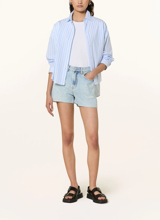 Short in denim con strappi