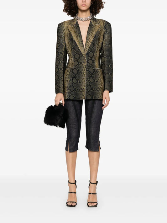 Blazer monopetto pitonato