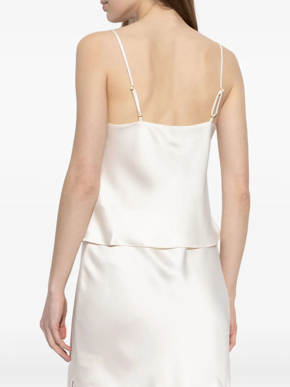 Top in raso con pizzo