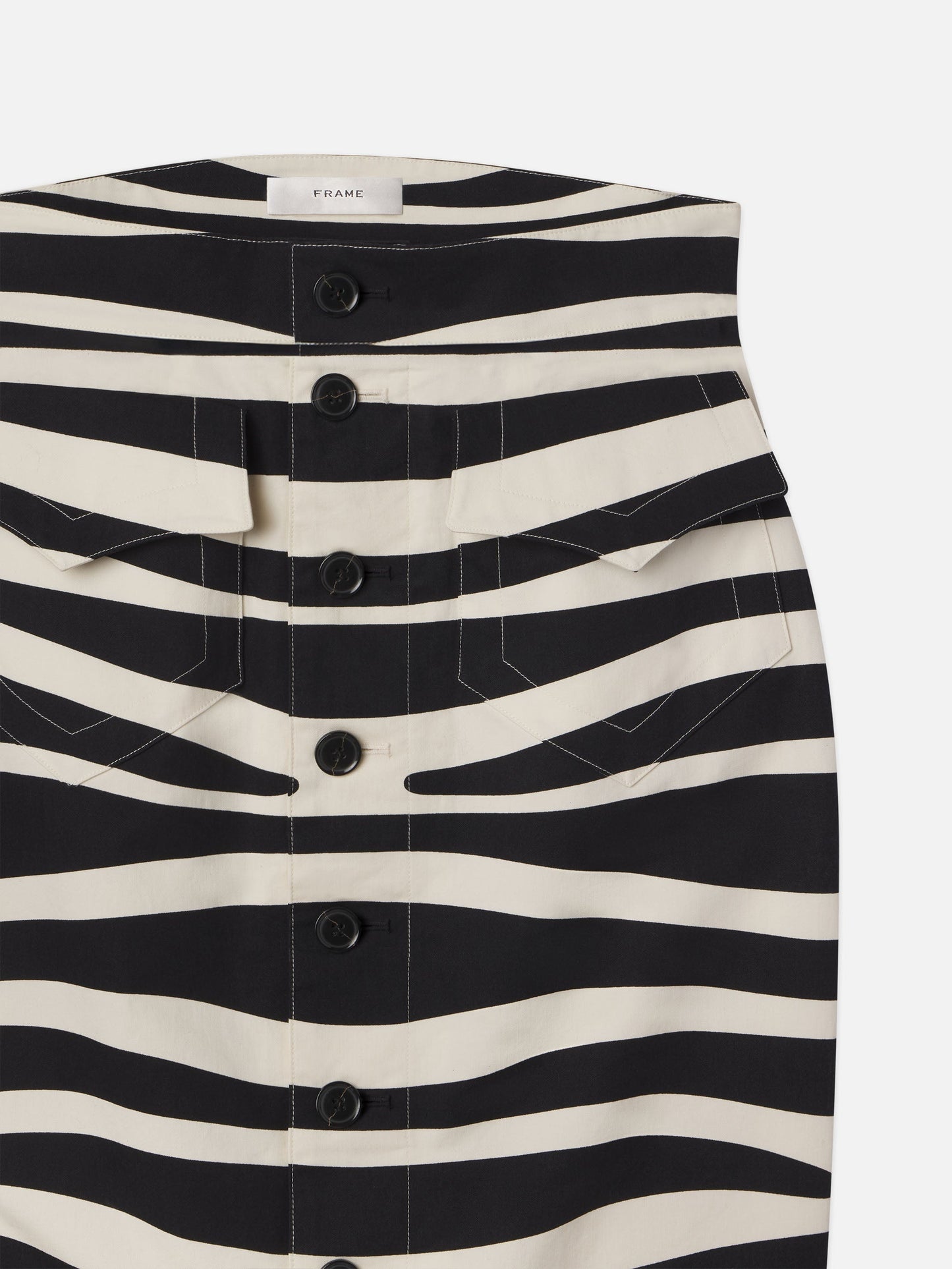 Gonna Button Front Skirt in Black Multi