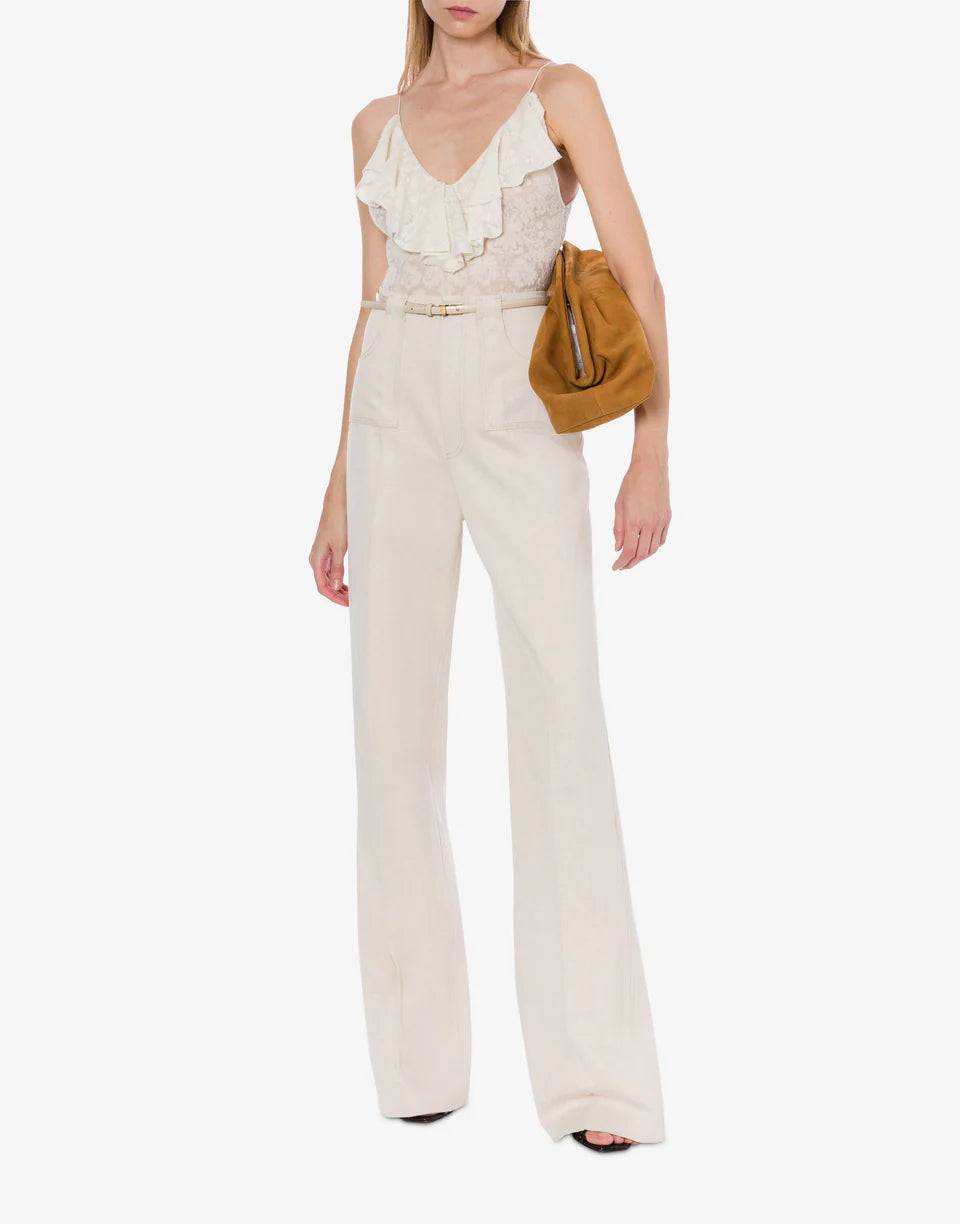 Pantalone in tela diagonale