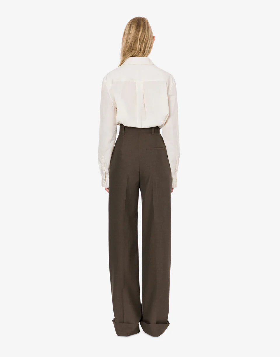 Pantalone ampio in fresco di misto lana