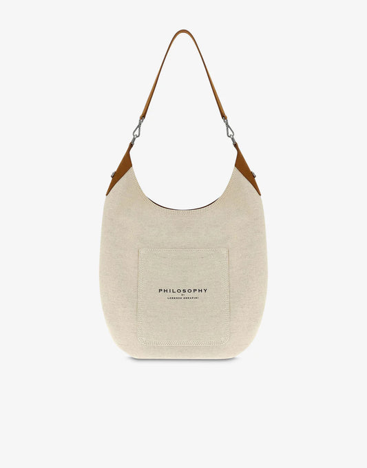 Borsa con dettagli in pelle scamosciata