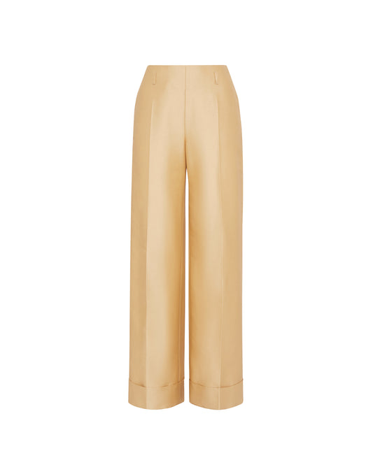 Pantalone palazzo con risvolto