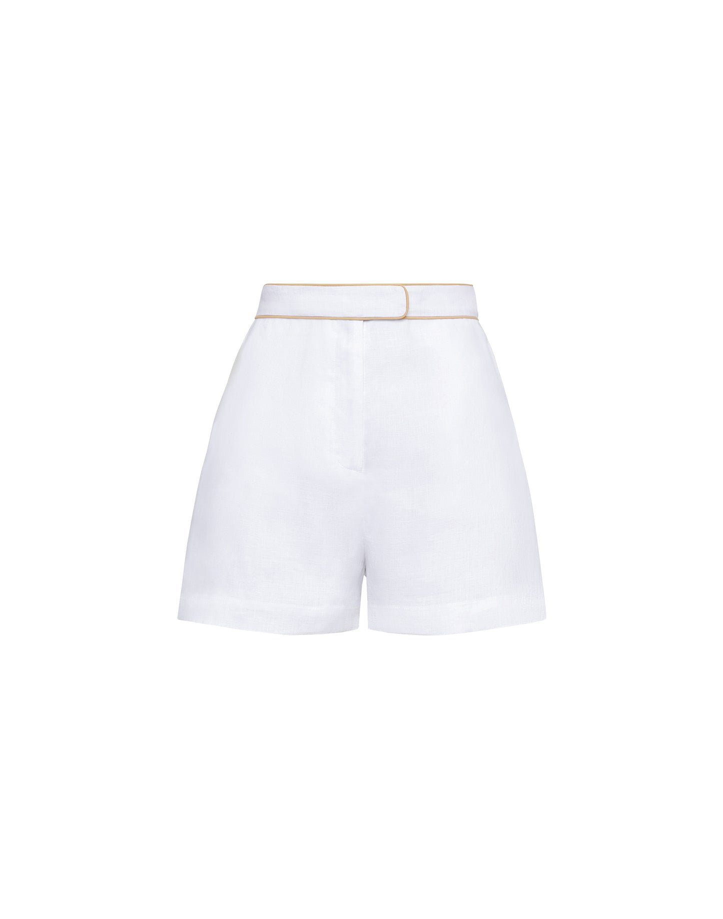 Short in lino bianco