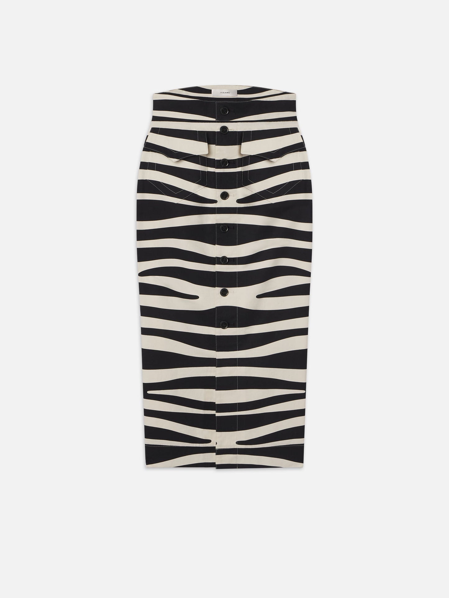 Gonna Button Front Skirt in Black Multi