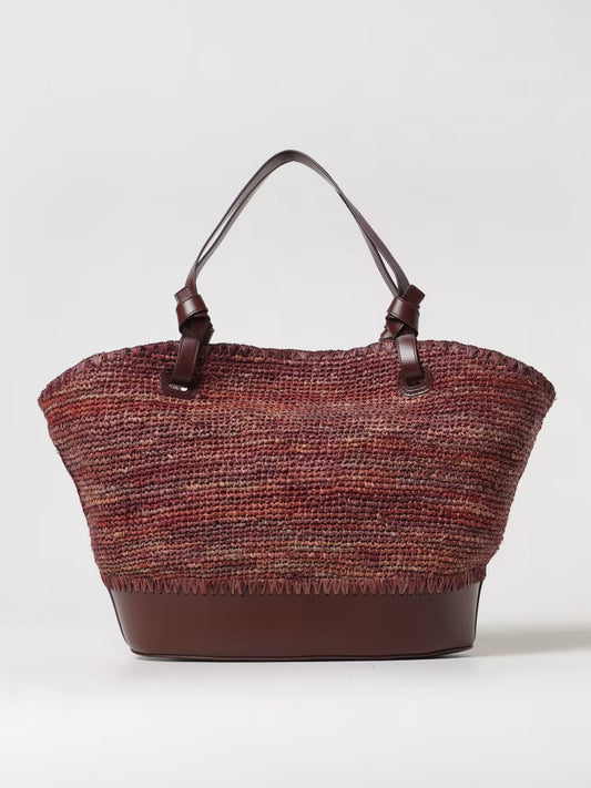 Borsa Squillo Staud in rafia e pelle
